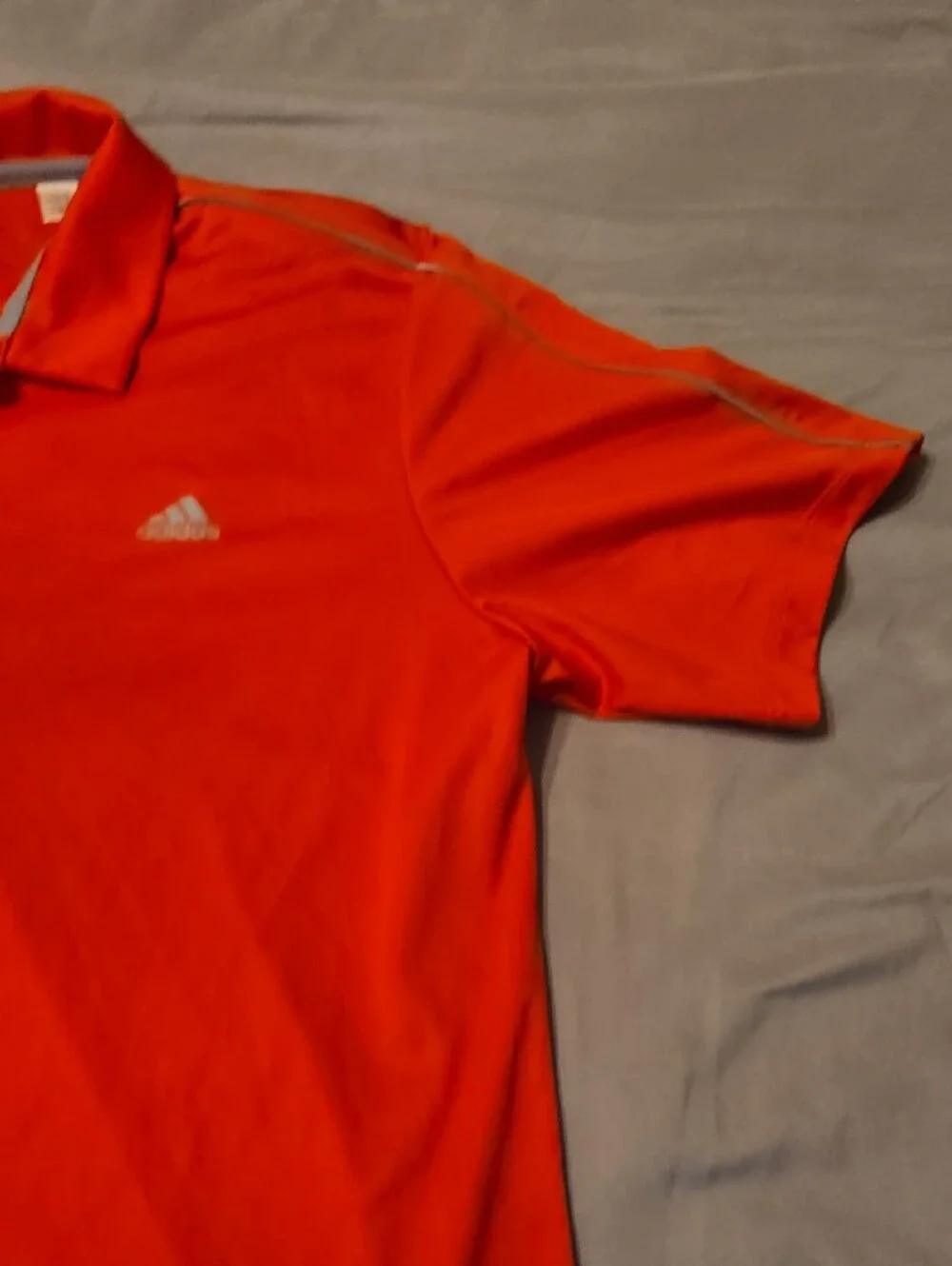 adidas Men’s Orange-Red Polo with Contrast Trim